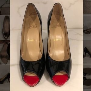 Authentic Christian Louboutin Black Peeptoe Heels